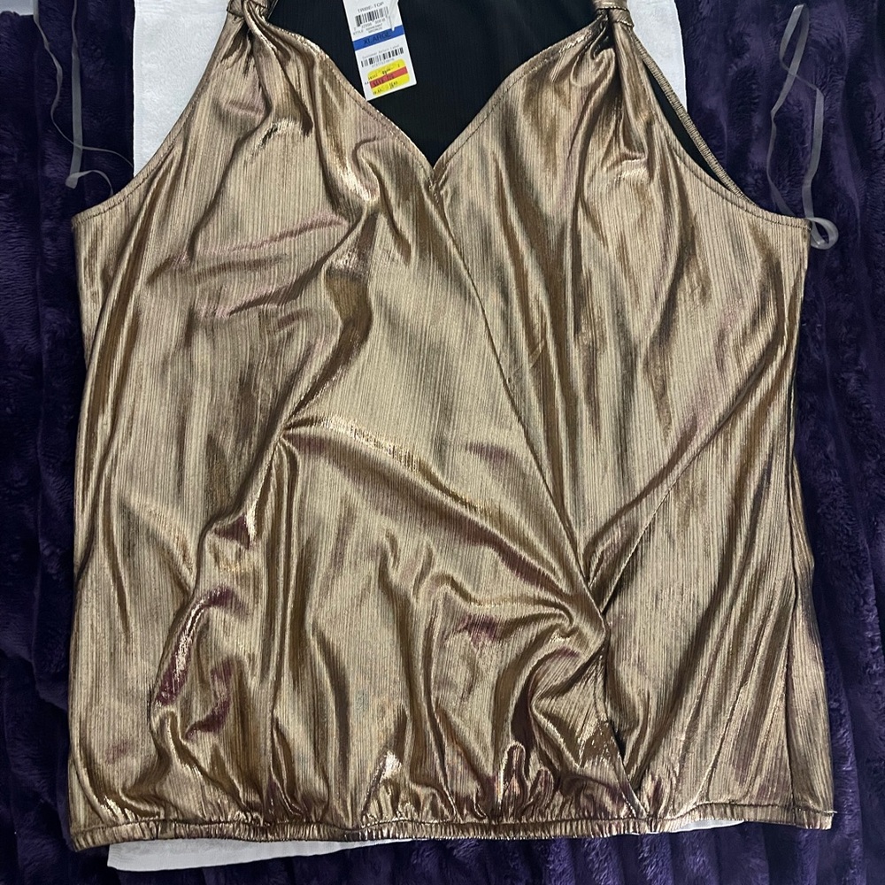 INC International Concepts Shimmering Gold Camisole